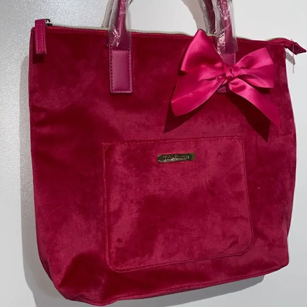 Juicy Couture‎ Women's Bow Shoulder Bag Convertible To Backpack In Raspberry NWT